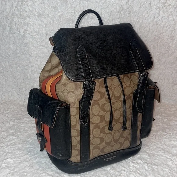 Coach | Bags | Coach Hudson Flap Drawstring Unisex Backpack 